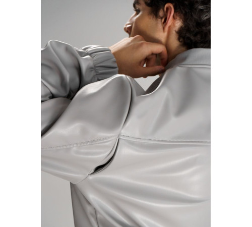 Бомбер из искусственной кожи Univer, серый