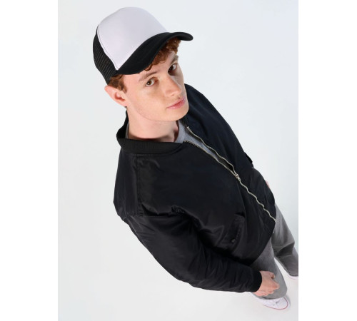 Бейсболка Bubble, черная с белым