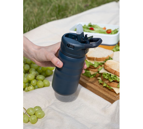 Термобутылка Fujisan 2.0 без логотипа, темно-синяя