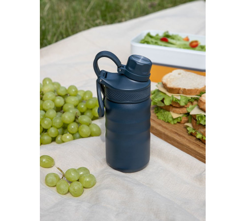 Термобутылка Fujisan 2.0 без логотипа, темно-синяя