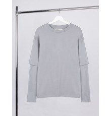 Футболка оверсайз с двойным рукавом Kosmos, светло-серая