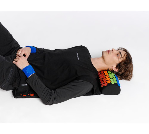 Массажный акупунктурный коврик с валиком Iglu, разноцветный