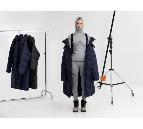 Пуховик унисекс Kapsula, темно-синий