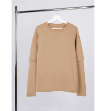 Футболка оверсайз с двойным рукавом Kosmos, бежевая