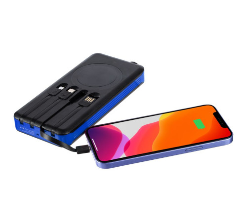 Аккумулятор с беспроводной зарядкой Holiday Maker Wireless, 10000 мАч, синий