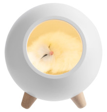 Беспроводная лампа-колонка Right Meow, белая