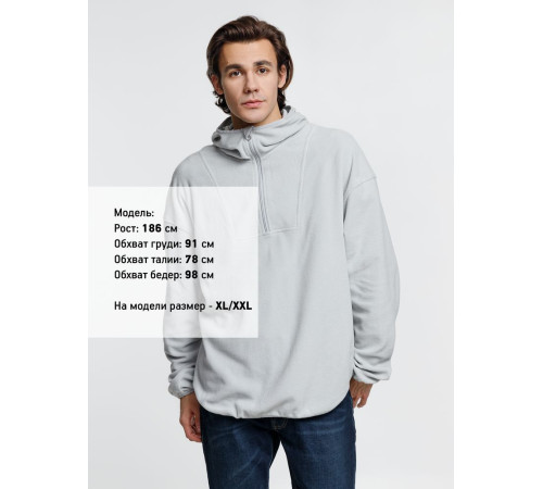 Анорак флисовый унисекс Fliska, светло-серый