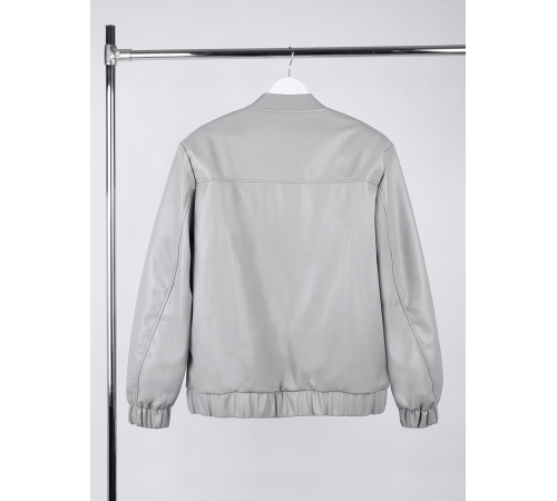 Бомбер из искусственной кожи Univer, серый