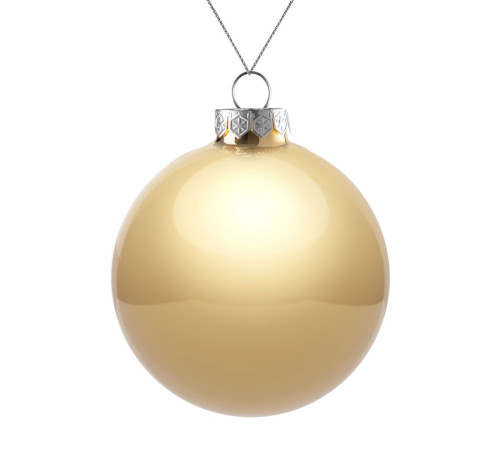Елочный шар Finery Gloss, 10 см, глянцевый золотистый