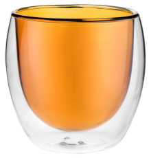 Стакан с двойными стенками Glass Bubble, желтый