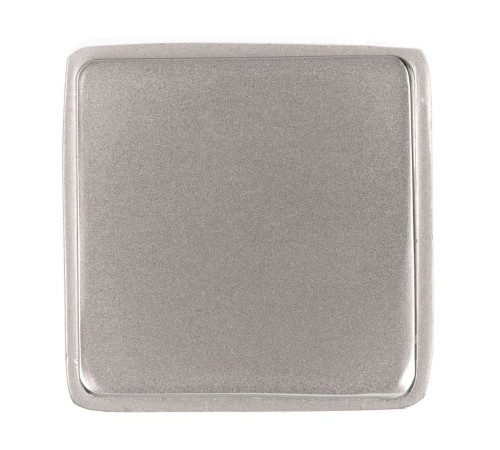Квадратный шильдик на резинку Epoxi, матовый серебристый