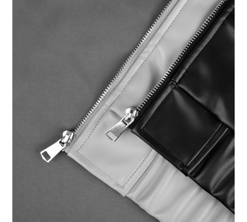 Бомбер из искусственной кожи Univer, серый