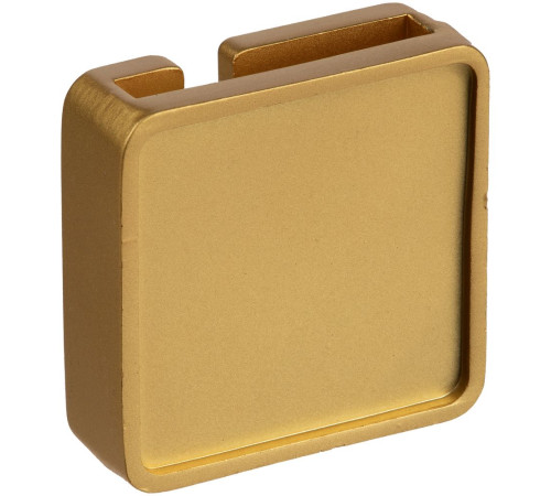 Квадратный шильдик на резинку Epoxi, матовый золотистый