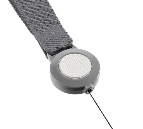 Чехол для карточки с лентой и ретрактором Devon, серый с белым