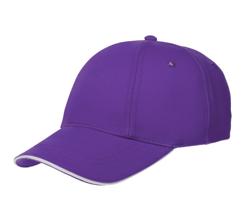 Бейсболка Canopy, фиолетовая с белым кантом