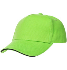 Бейсболка Classic, зеленое яблоко с черным кантом