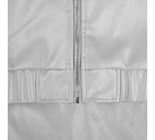 Бомбер из искусственной кожи Univer, серый