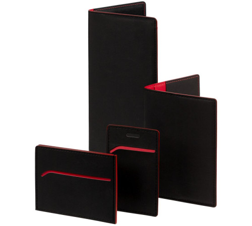 Картхолдер Multimo, черный с красным