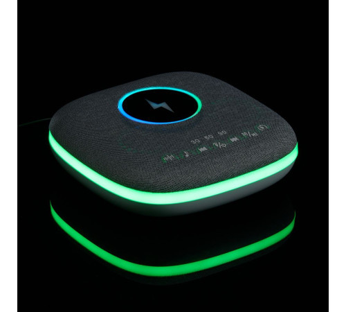 Bluetooth-колонка с беспроводной зарядкой и подсветкой Terrafonic, серая