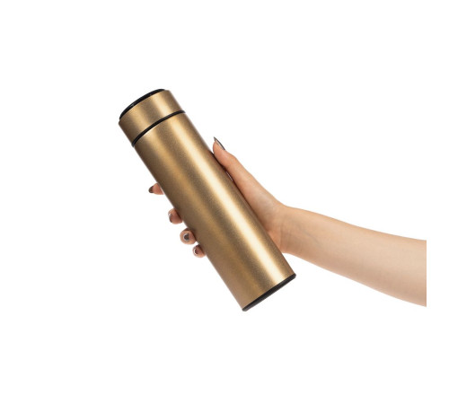 Смарт-бутылка с заменяемой батарейкой Long Therm, золотистая