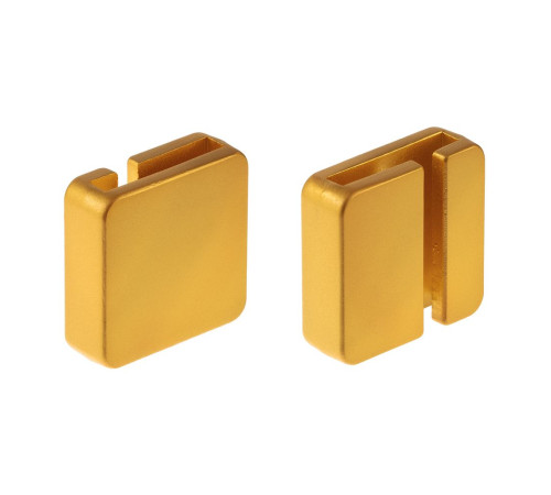 Квадратный шильдик на резинку Direct, матовый золотистый