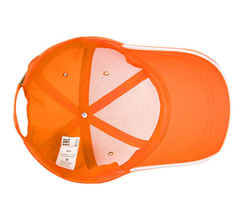 Бейсболка Canopy, оранжевая с белым кантом