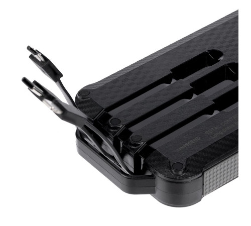 Аккумулятор защищенный Total Control 10000 мАч, черный с серым