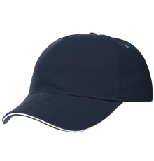 Бейсболка Classic, темно-синяя с белым кантом