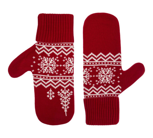 Варежки Elnik, красные с молочно-белым