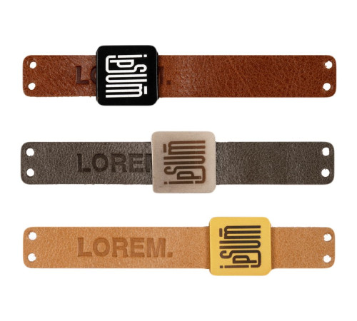 Квадратный шильдик на резинку Direct, черный