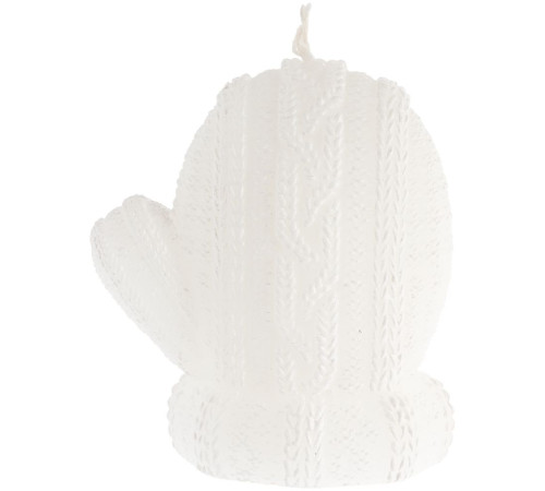 Свеча Kniteam, варежка, белая