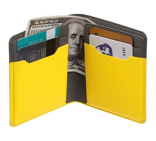 Картхолдер с отделением для купюр Dual, желтый