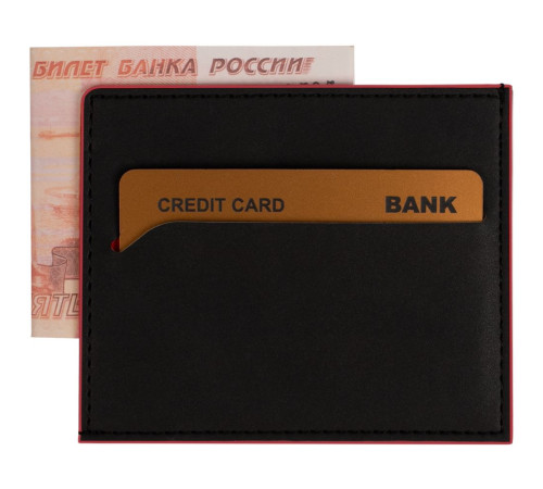 Картхолдер Multimo, черный с красным