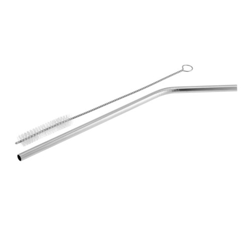 Набор Mellow, с изогнутой трубочкой, серебристый