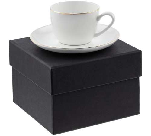 Кофейная пара Select, белая с золотистой отводкой