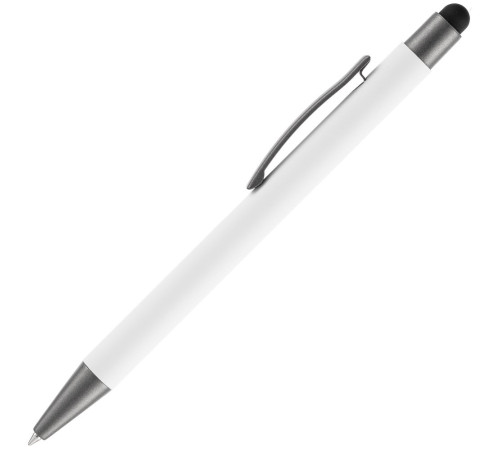 Ручка шариковая Atento Soft Touch со стилусом, белая