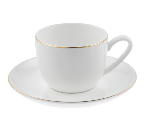 Кофейная пара Select, белая с золотистой отводкой