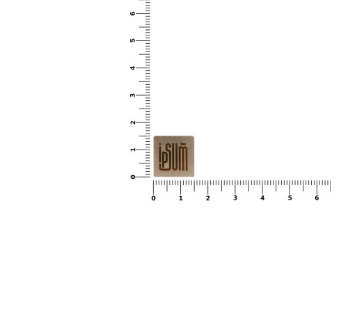 Квадратный шильдик на резинку Direct, матовый серебристый