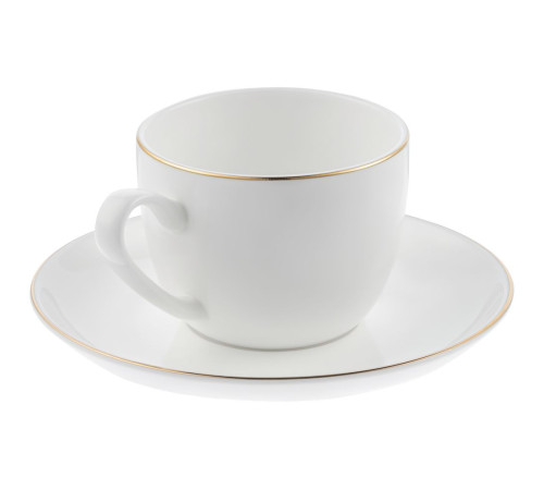 Кофейная пара Select, белая с золотистой отводкой