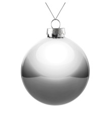 Елочный шар Finery Gloss, 10 см, глянцевый серебристый