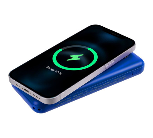 Внешний аккумулятор Omni Qi 10000 мАч, синий