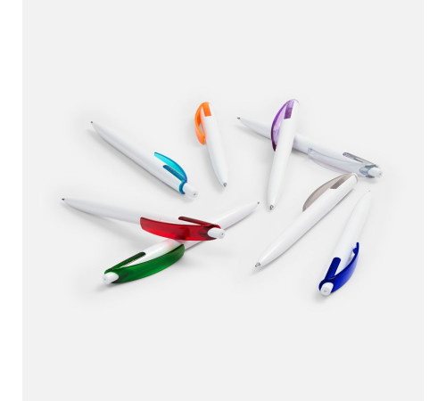 Ручка шариковая Bento, белая с зеленым