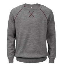 Джемпер Stitch с контрастной отделкой, серый с бордовым