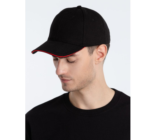 Бейсболка Buffalo, черная с красным