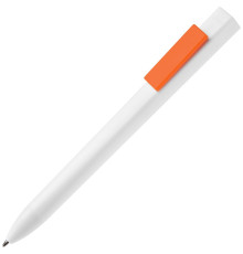 Ручка шариковая Swiper SQ, белая с неоново-оранжевым