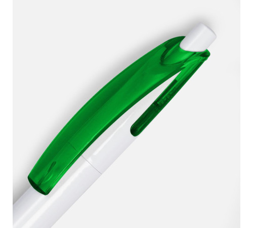 Ручка шариковая Bento, белая с зеленым