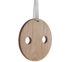 Деревянная подвеска Carving, в форме пуговицы Санты