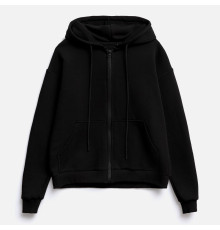 Толстовка унисекс оверсайз на молнии Zippy Terry, черная