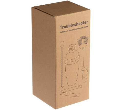 Набор для приготовления коктейлей Troubleshooter, серебристый