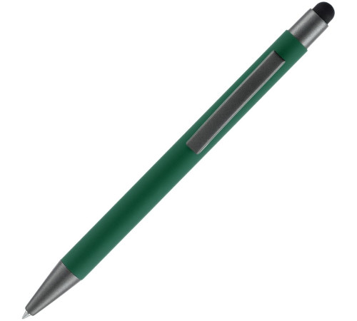 Ручка шариковая Atento Soft Touch со стилусом, зеленая